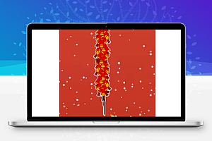 2024新年快乐鞭炮祝福网页html源码