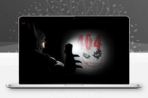 创意黑色蝙蝠侠小丑404html源码