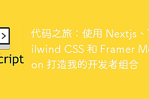 代码之旅:使用 Nextjs、Tailwind CSS 和 Framer Motion 打造我的开发者组合