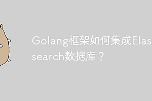 Golang框架如何集成Elasticsearch数据库?