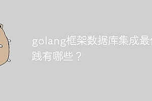 golang框架数据库集成最佳实践有哪些?