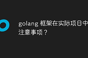 golang 框架在实际项目中的注意事项?