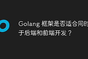 Golang 框架是否适合同时用于后端和前端开发?