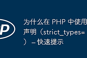 为什么在 PHP 中使用声明(strict_types=) – 快速提示