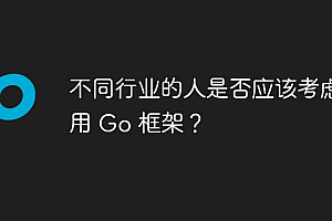 不同行业的人是否应该考虑使用 Go 框架?
