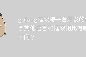 golang框架跨平台开发的优势与其他语言和框架相比有哪些不同?