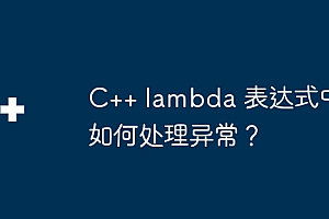 C++ lambda 表达式中如何处理异常?