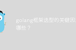 golang框架选型的关键因素有哪些?