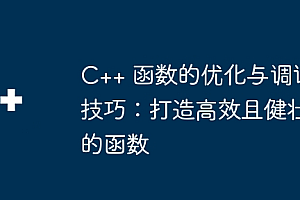 C++ 函数的优化与调试技巧:打造高效且健壮的函数