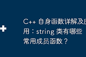 C++ 自身函数详解及应用:string 类有哪些常用成员函数?