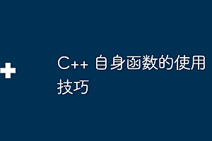 C++ 自身函数的使用技巧