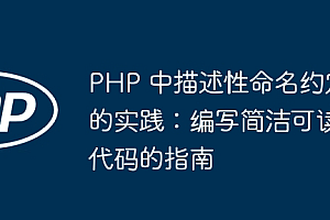 PHP 中描述性命名约定的实践:编写简洁可读代码的指南