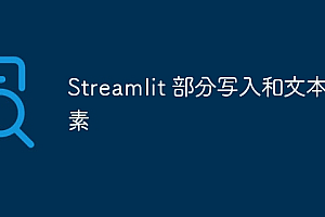 Streamlit 部分写入和文本元素