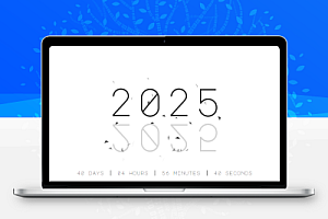 2025年新年倒计时动画效果HTML代码